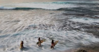 Surfer à l'aube