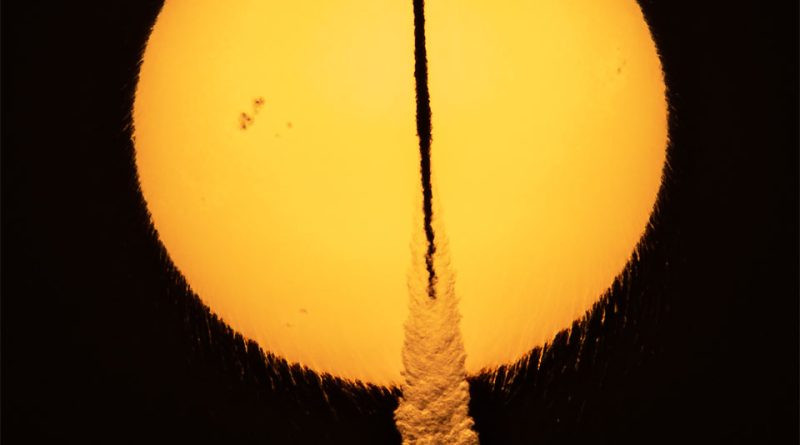 Rocket Transits Rippling Sun