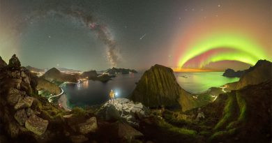 Un ciel artistique au-dessus des îles Lofoten