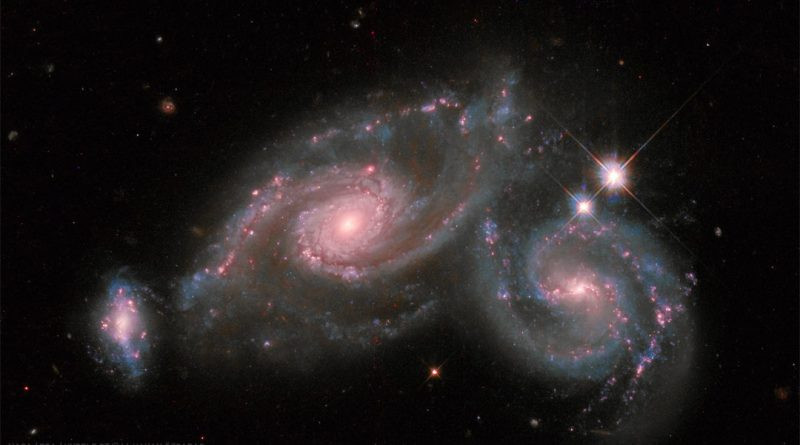 Les galaxies spirales en collision de l'Arp 274