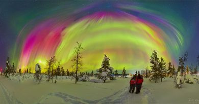 Tempête aurorale sur la Laponie